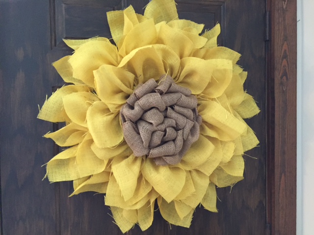 Denise's version of the sunflower wreath.  I think it turned out beautiful, don't you?